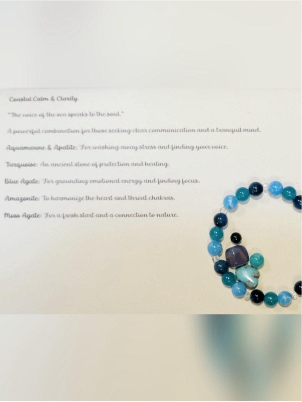 Gemstone Beaded Bracelet Intent Bundle With Crystals Card
